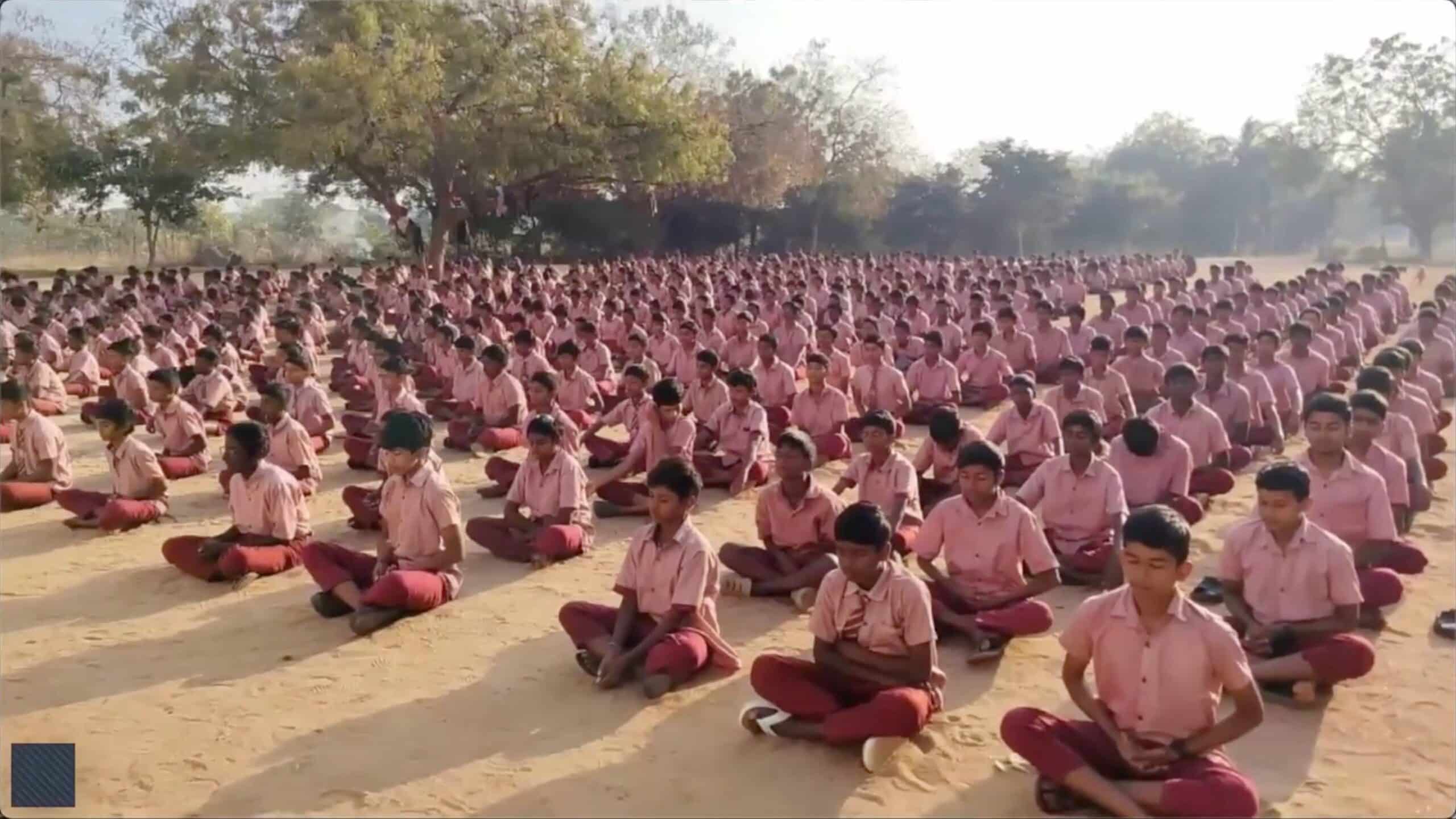 Mass meditation in India